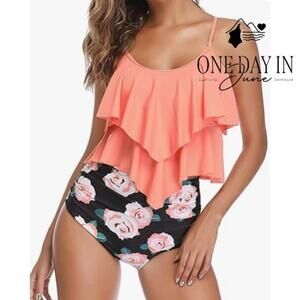 Adisputent High Waist Flounce Bikini Swimsuit Size L